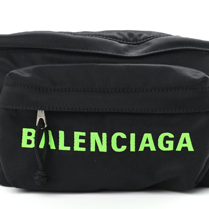 Balenciaga Recycled Sport Nylon Logo Embroidered Wheel Beltpack Black Green Fluo 5 of 10