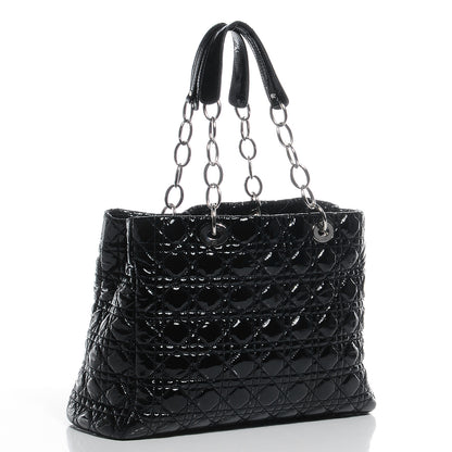 Christian Dior Patent Cannage Dior Soft Shopping Tote Black 3 of 8