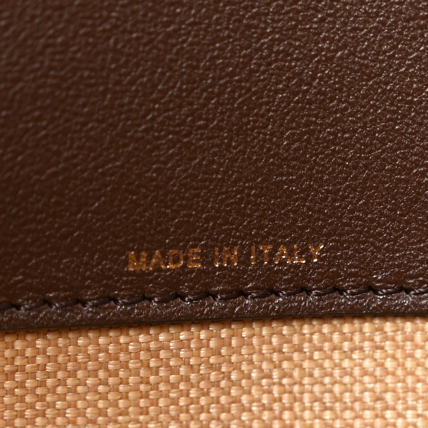 Synthetic Raffia Calfskin Rockstud Garden Tote Bag Tobacco Cacao