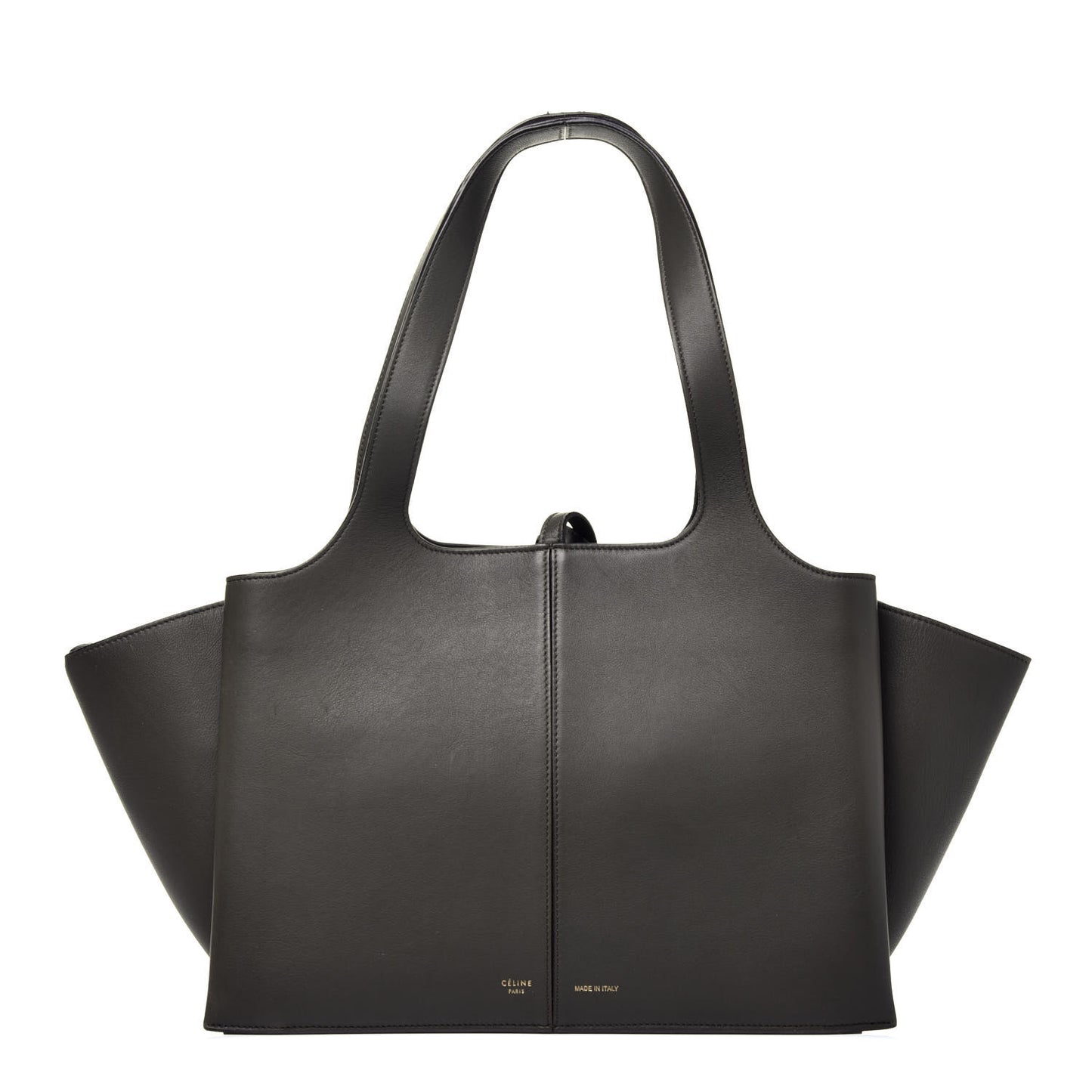 Calfskin Small Tri-Fold Shoulder Bag Anthracite