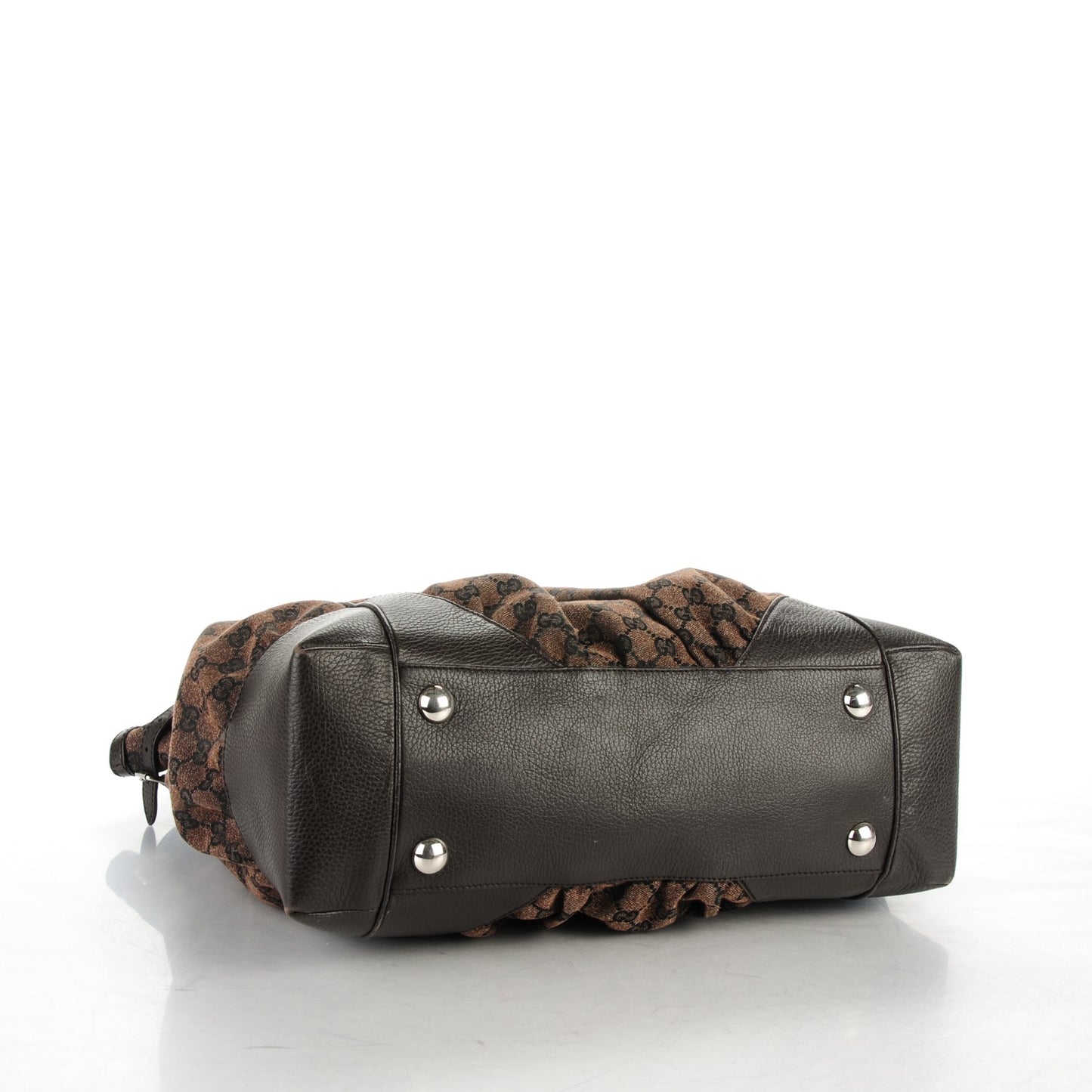 Monogram Denim Full Moon Tote Dark Brown