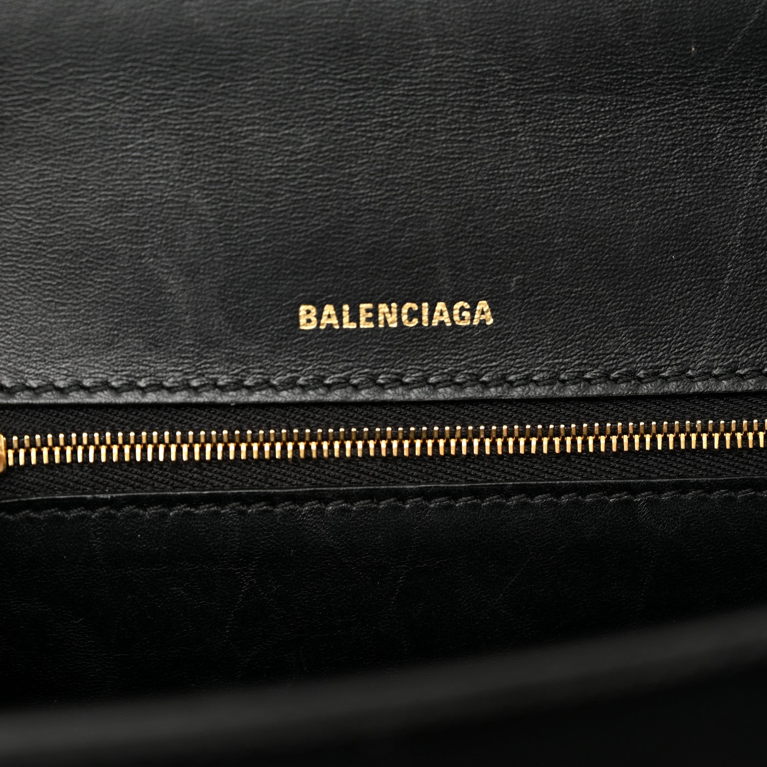 Balenciaga Shiny Box Calfskin Medium Hourglass Top Handle Bag Black 7 of 10