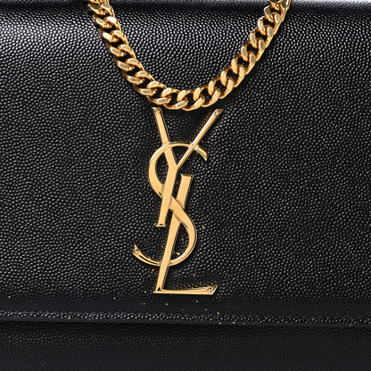 Saint Laurent Grain De Poudre Medium Classic Monogram Kate Satchel Black 7 of 9