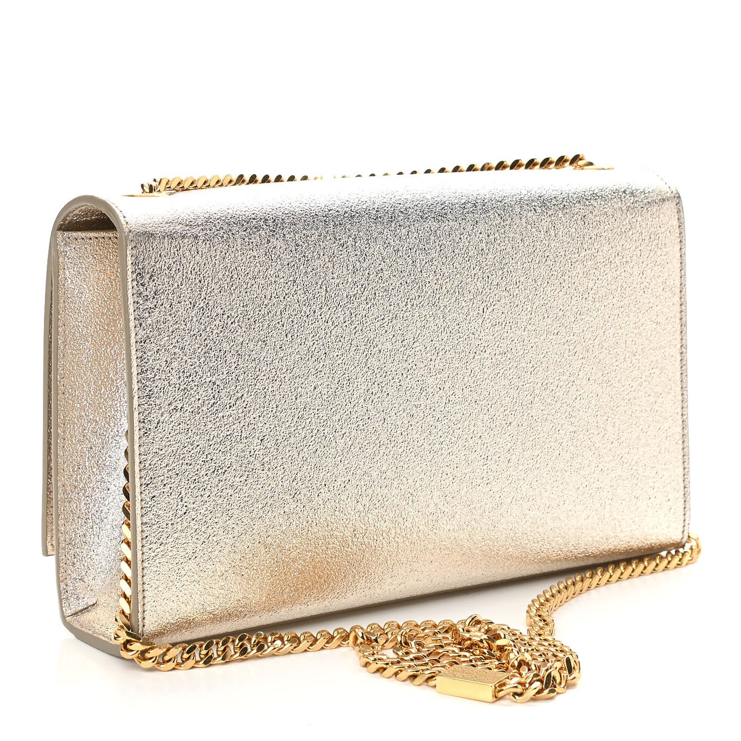 Metallic Calfskin Medium Classic Monogram Kate Satchel Pale Gold