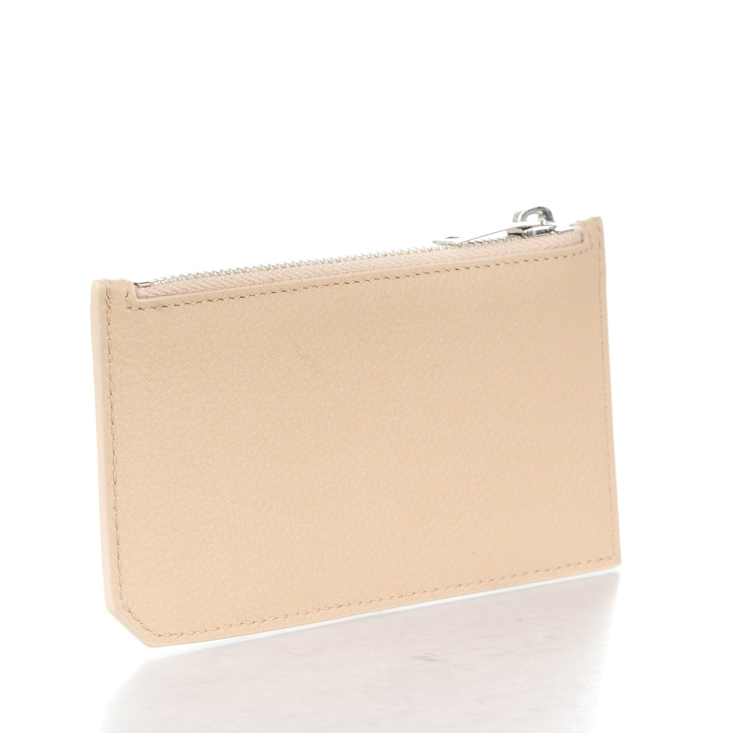 Saint Laurent Grained Calfskin 5 Fragments Zip Pouch Card Holder Nude Powder 3 of 7