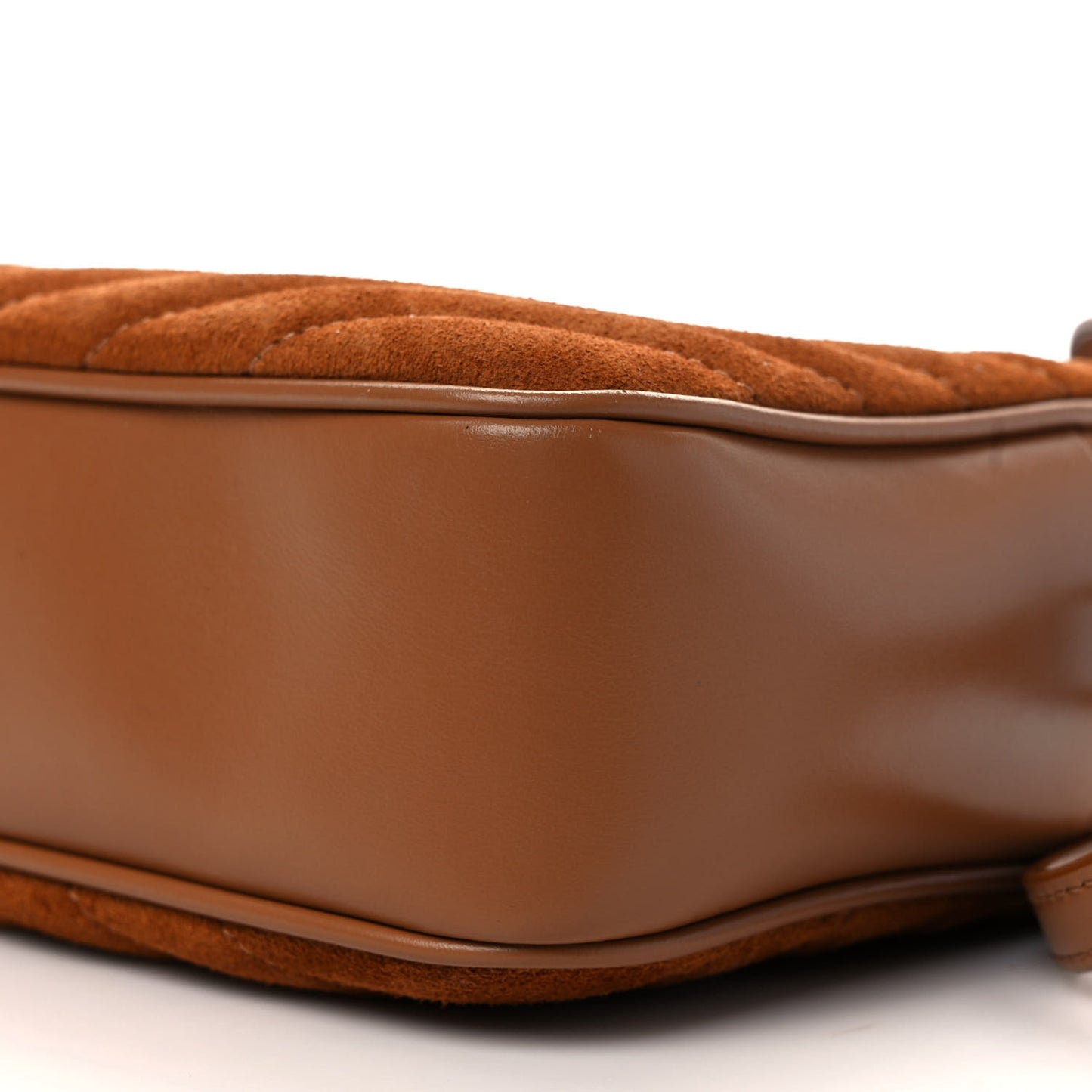 Suede Matelasse Monogram Lou Camera Bag Cinnamon