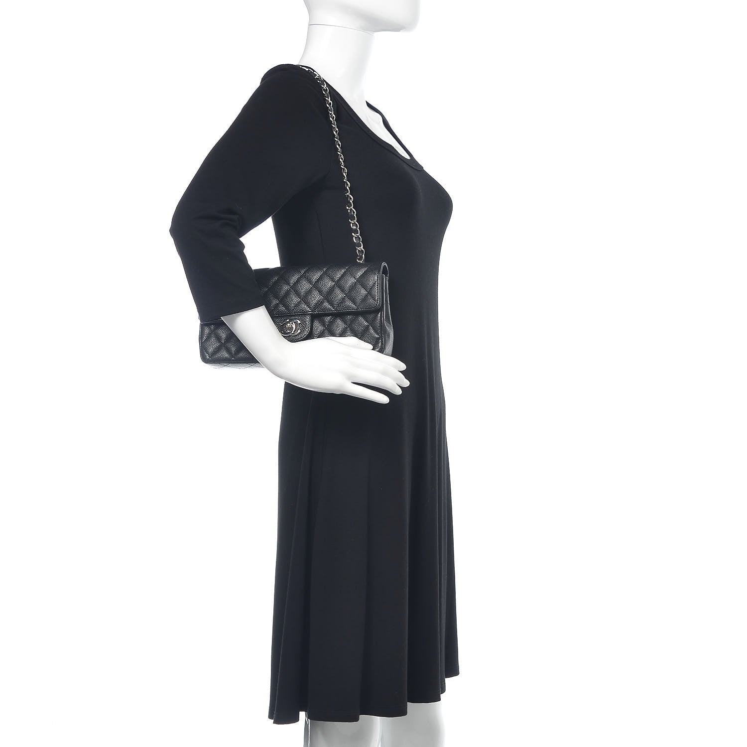 Chanel Caviar Quilted East West Flap Black 2 of 16