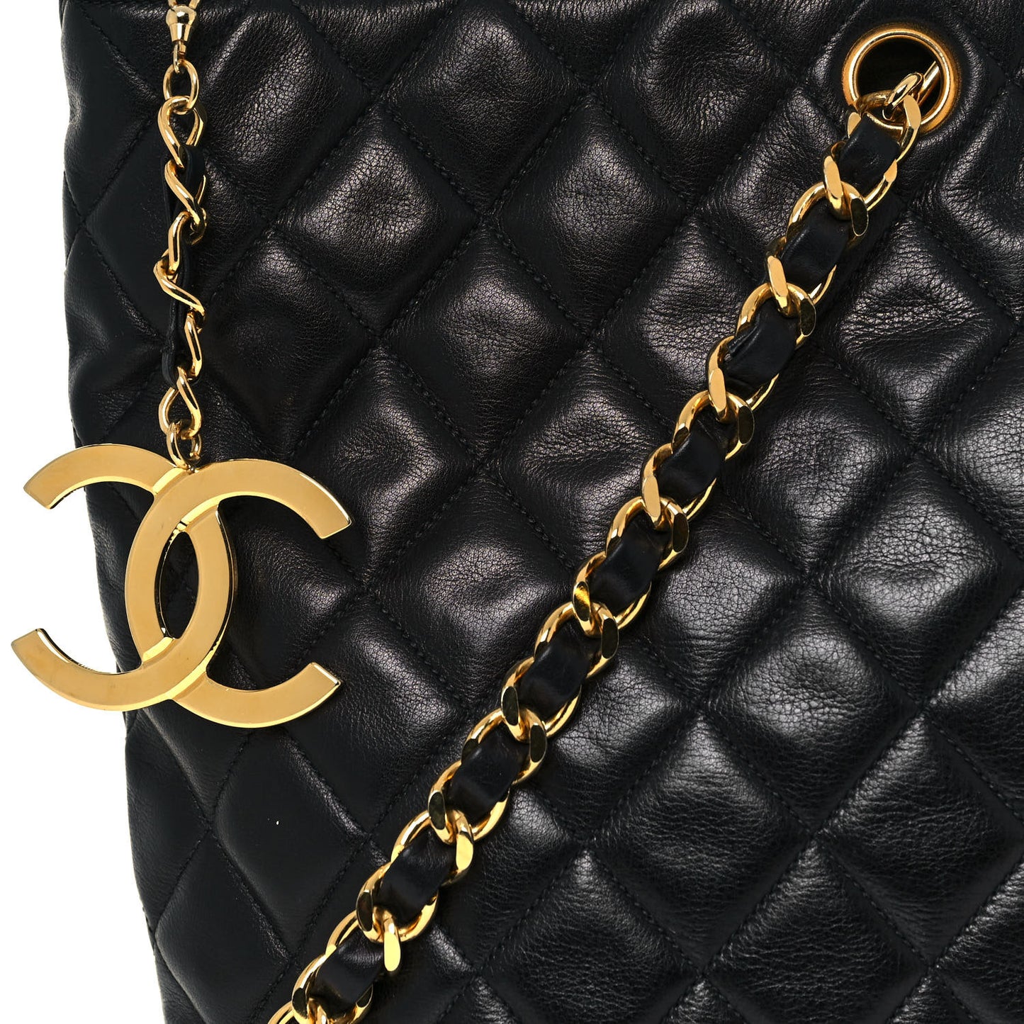 Lambskin Quilted Tote Black