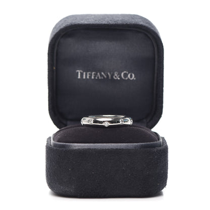 Tiffany Platinum Diamond 4mm Etoile Band Ring 56 7.5 6 of 6
