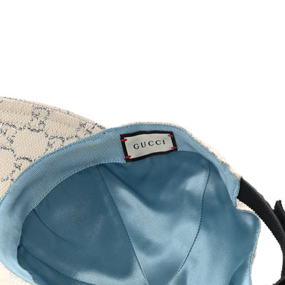 Gucci Canvas Lame GG Monogram Rush Baseball Hat XS Gardenia Silver 6 of 8