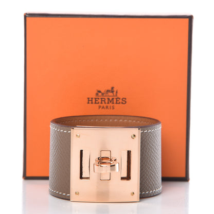 Hermes Epsom Kelly Dog Bracelet T2 Etoupe 6 of 6