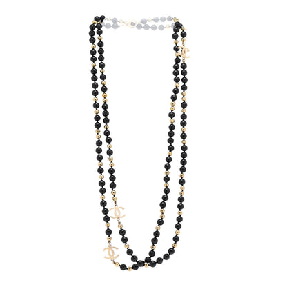 Chanel Beaded CC Long Necklace Black Gold 4 of 7