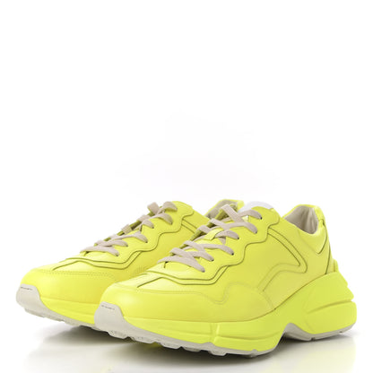 Gucci Calfskin Mens Rhyton Sneakers 10.5 Yellow Fluo 3 of 10