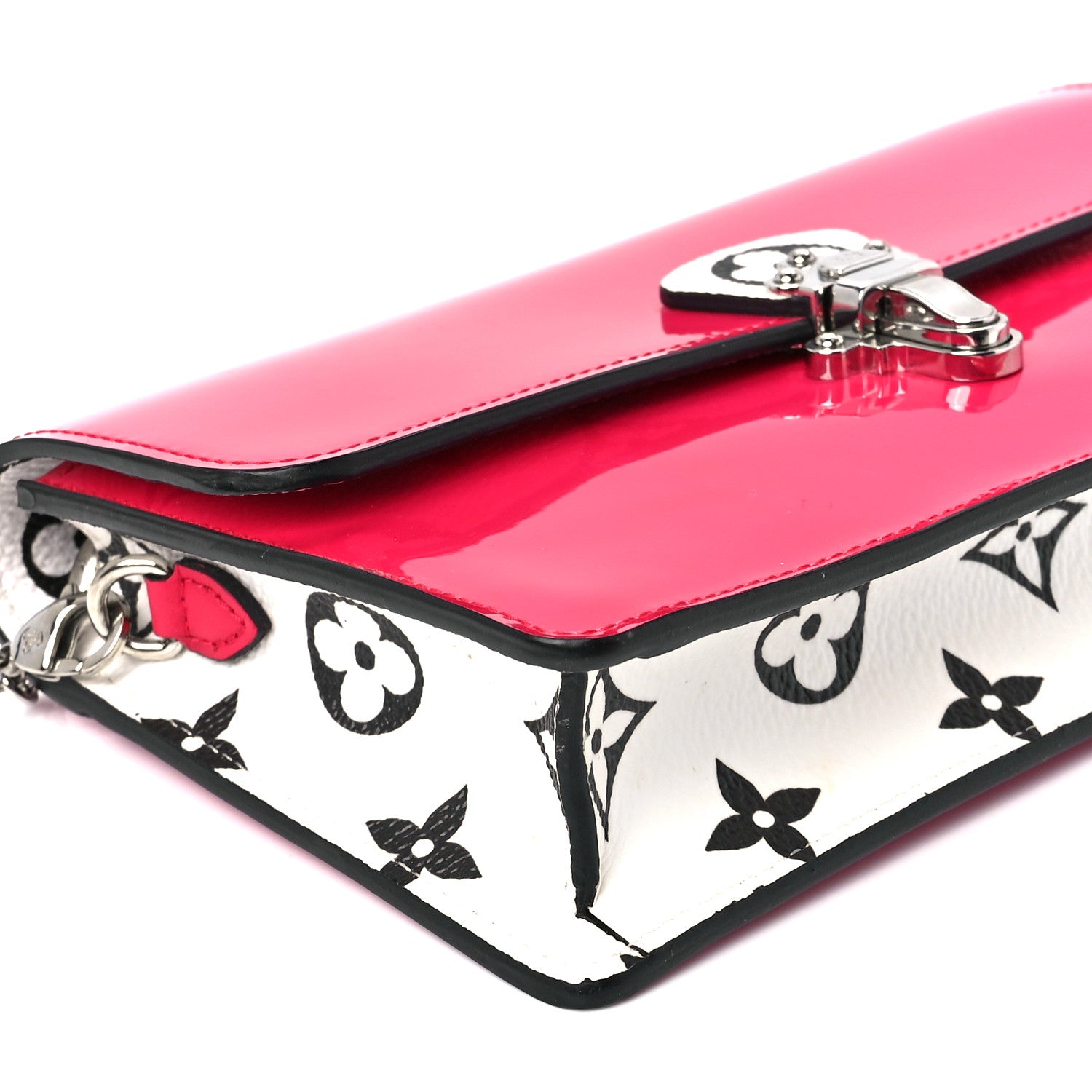 Louis Vuitton Patent Calfskin Monogram Cherrywood Chain Wallet Berlingot Pink 9 of 10