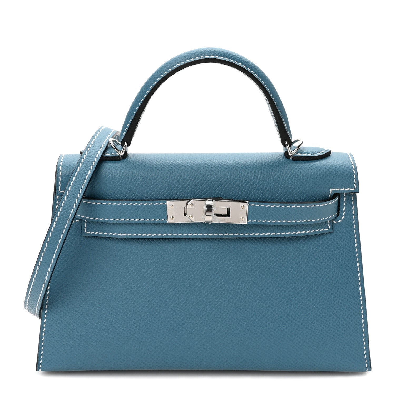 Hermes Epsom Mini Kelly Sellier 20 New Blue Jean 1 of 8