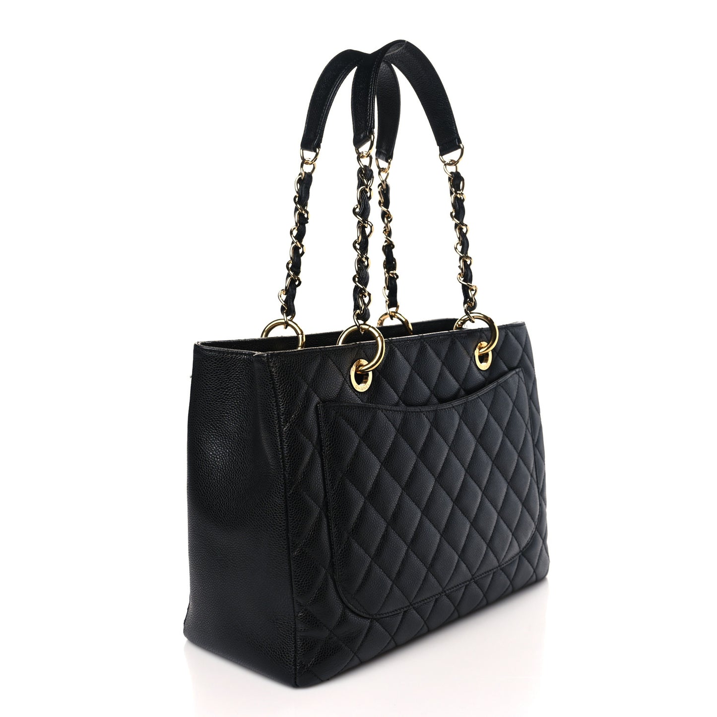 Caviar Quilted Grand Shopping Tote GST Black