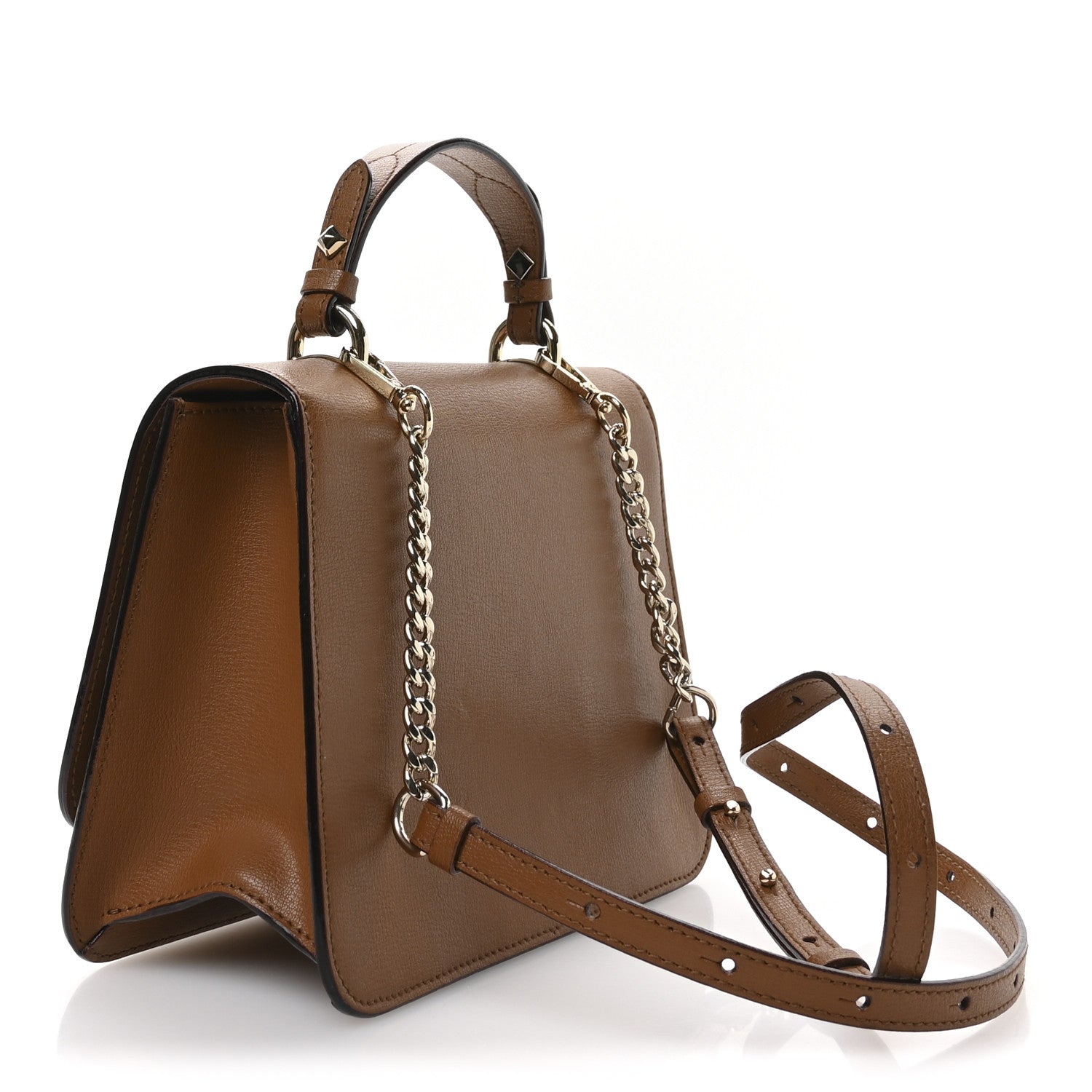 Jimmy Choo Grainy Calfskin JC Top Handle Tan 3 of 9