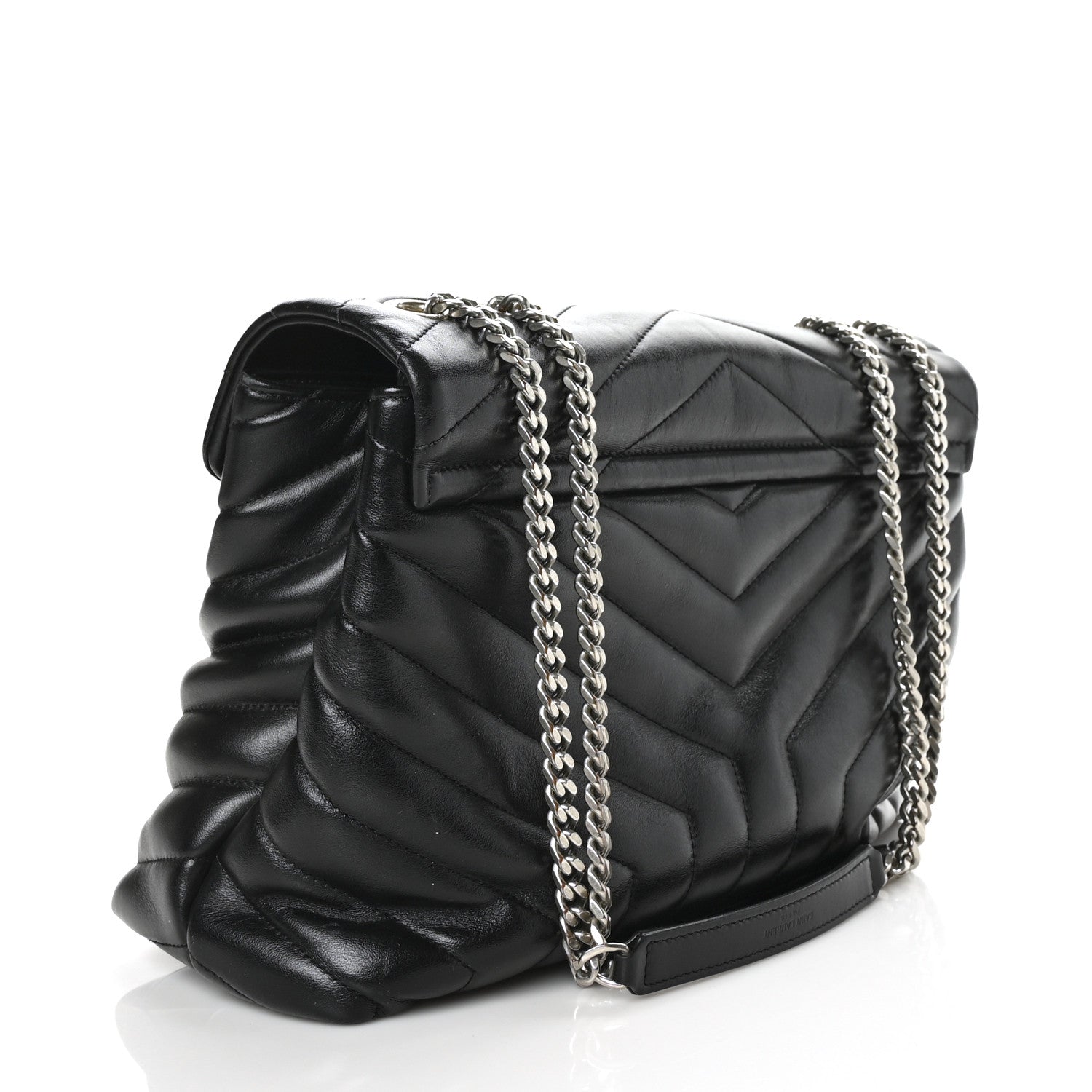 Saint Laurent Calfskin Y Quilted Monogram Medium Loulou Chain Satchel Black 3 of 8