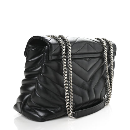 Saint Laurent Calfskin Y Quilted Monogram Medium Loulou Chain Satchel Black 3 of 8