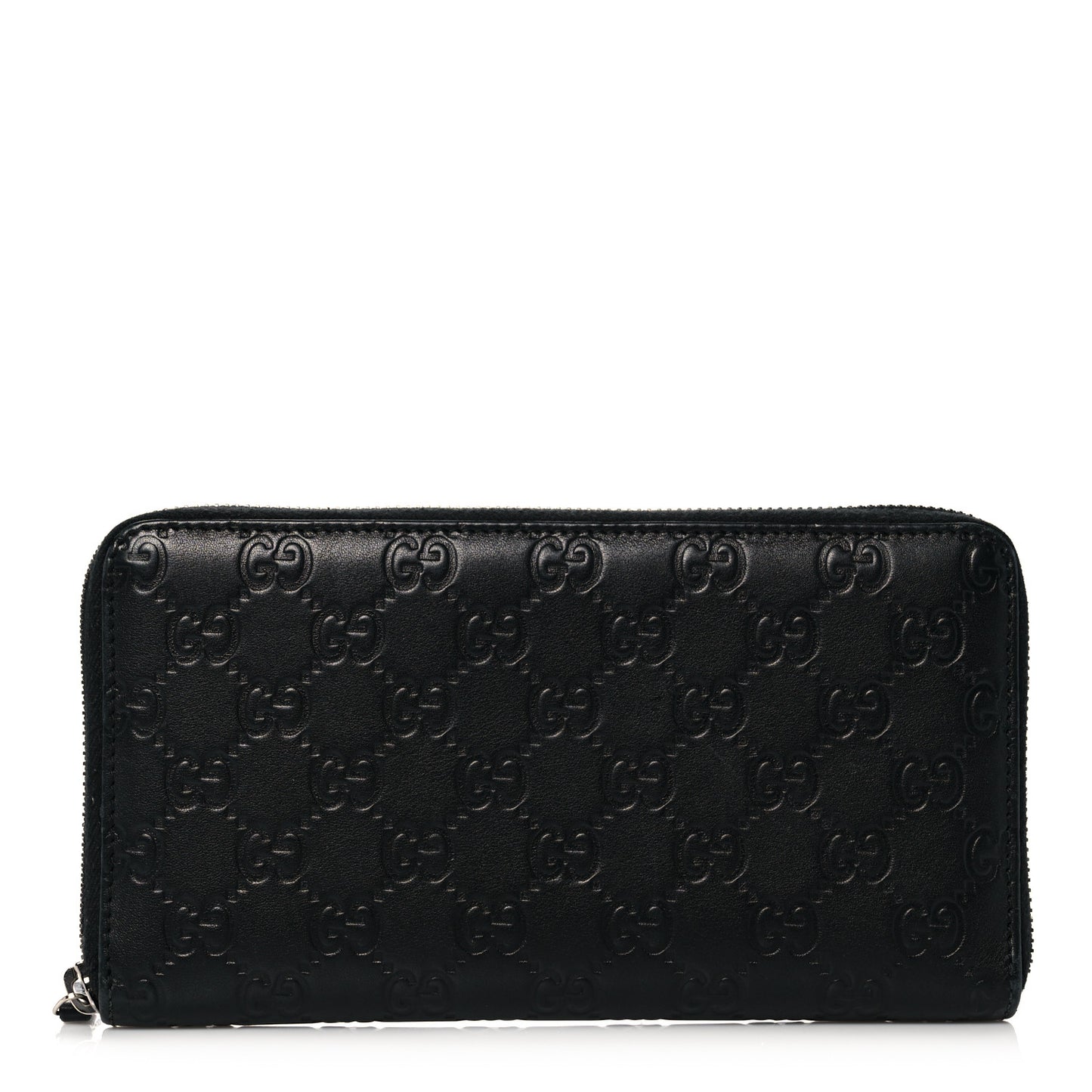 Guccissima Signature Zip Around Organizer Wallet Black