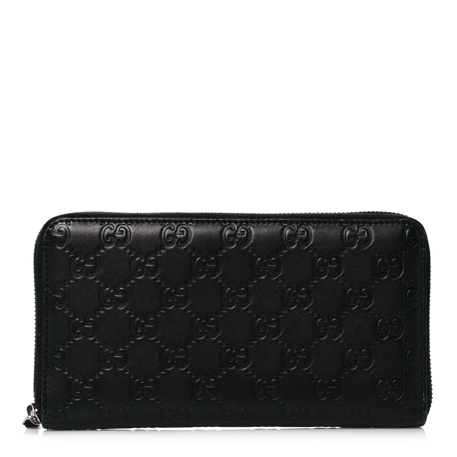 Gucci Guccissima Signature Zip Around Organizer Wallet Black 1 of 14