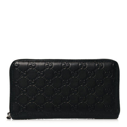 Gucci Guccissima Signature Zip Around Organizer Wallet Black 1 of 14