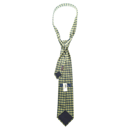 Hermes Woven Silk Mens Neck Tie Vert Fonce Vert Clair 3 of 4