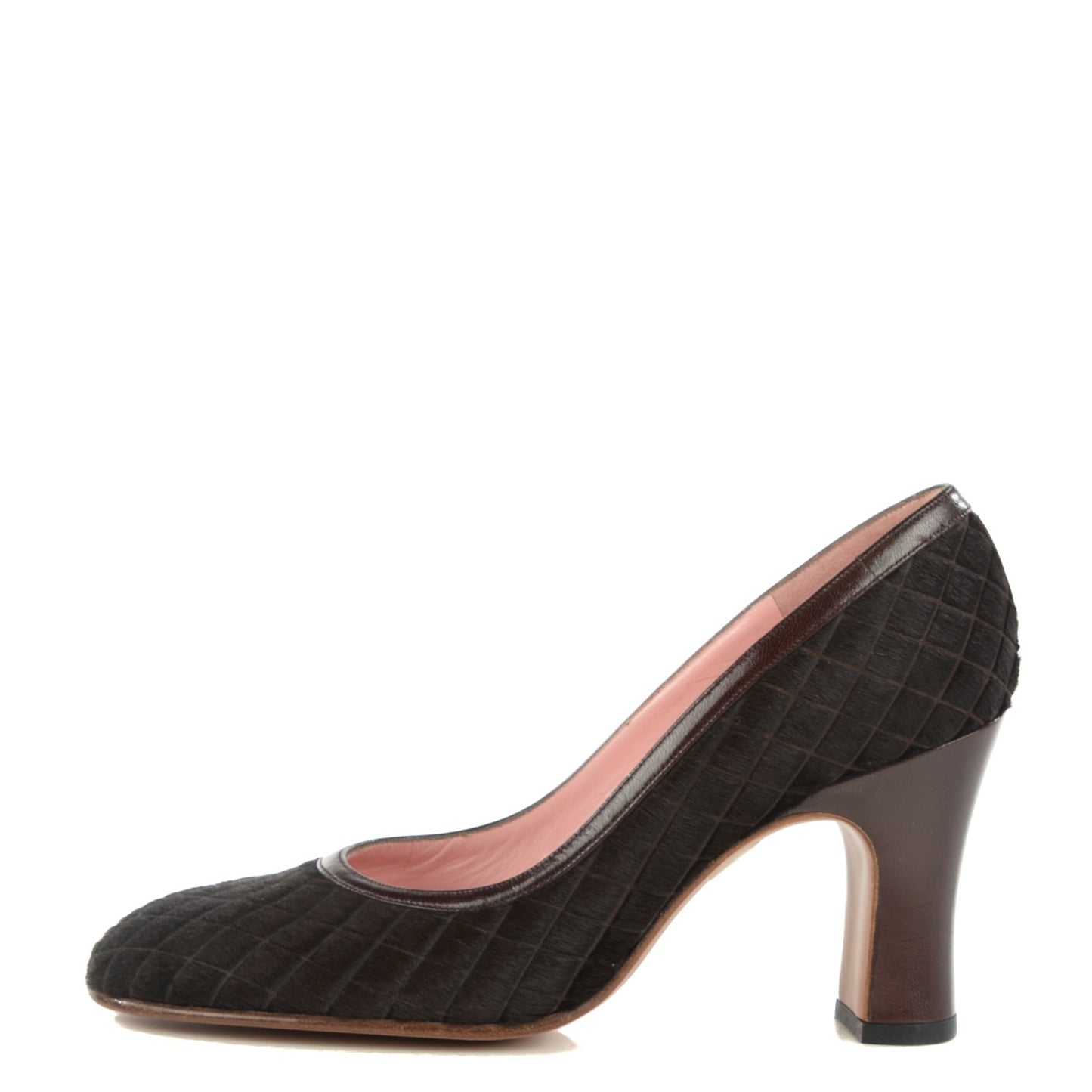 Ponyhair Quilted Pumps 38 Brown