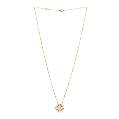 Van Cleef & Arpels 18K Yellow Gold Diamond Vintage Alhambra Pendant Necklace 3 of 5
