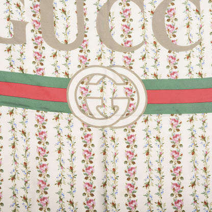 Gucci Silk Twill Gucci Rose Series Square Scarf Ivory Black 3 of 4