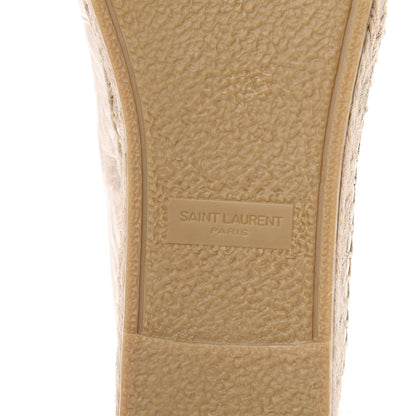 Saint Laurent Metallic Lambskin Monogram Espadrilles 38 Platino 7 of 9