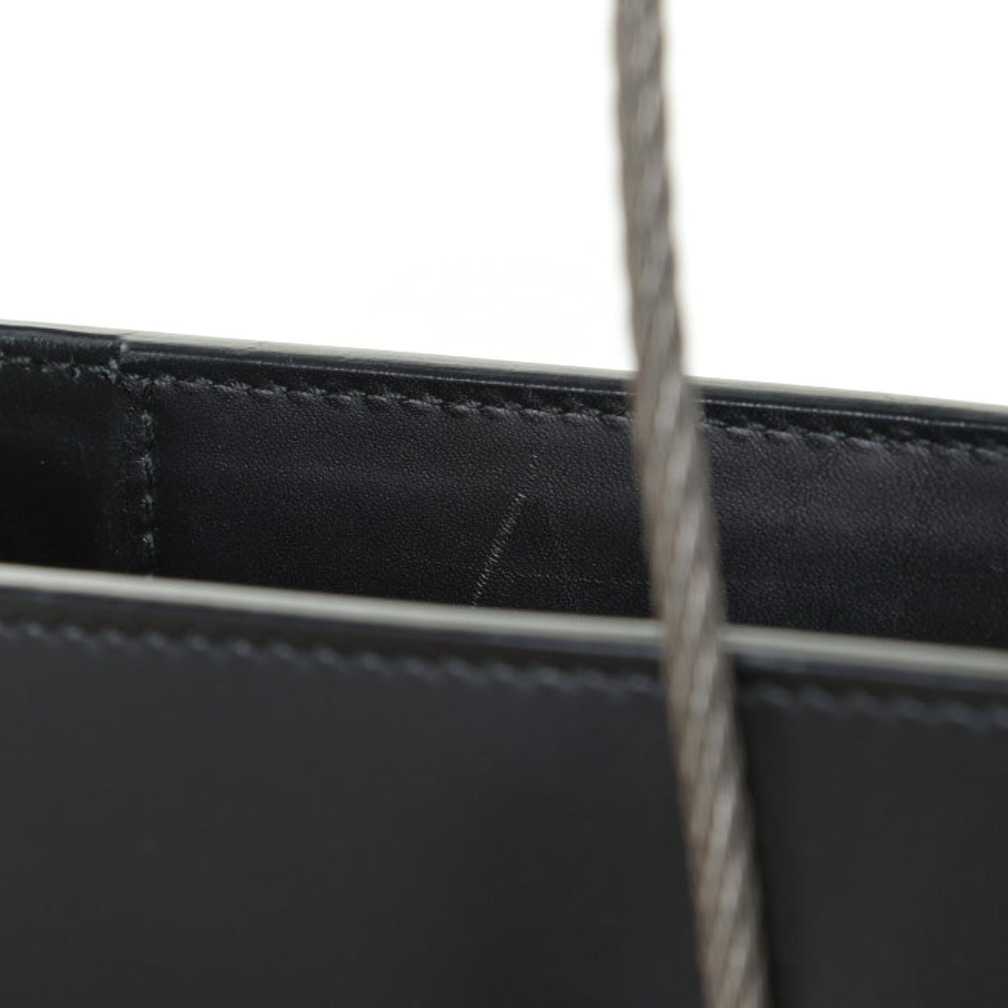 Soft Calfskin Cable Shopper Tote Black