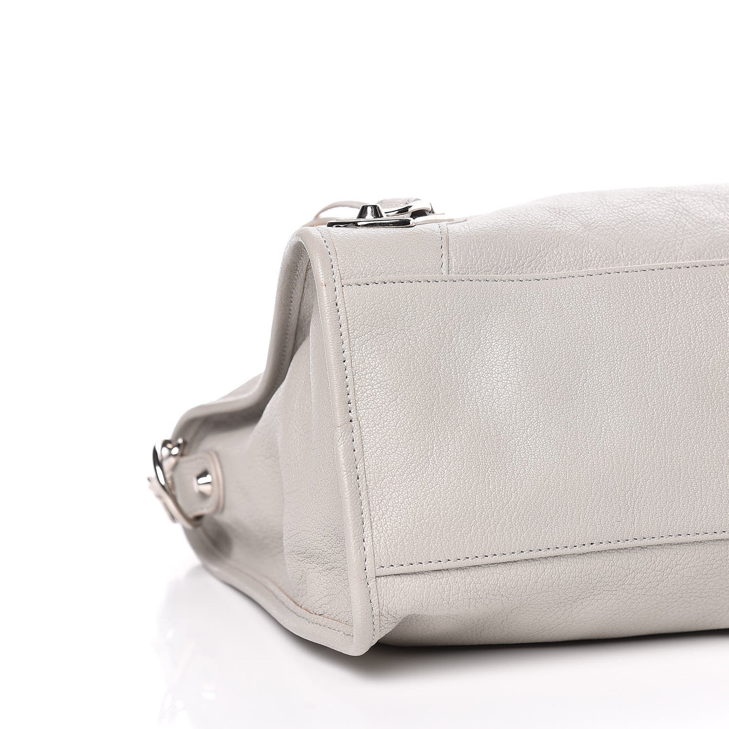 Chevre Silver Metallic Edge Hardware City Gris Glace