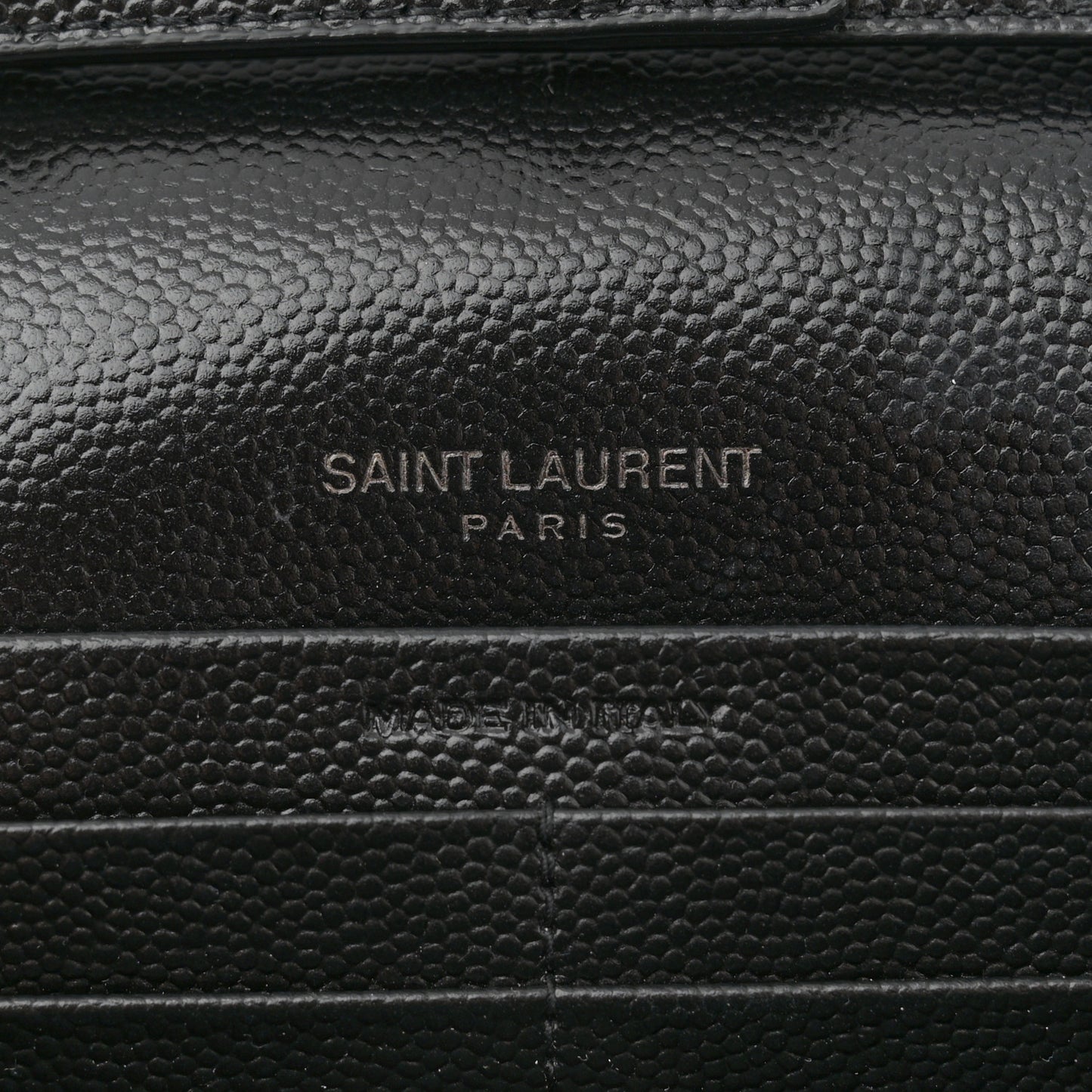 Grain De Poudre Matelasse Chevron Monogram Monochrome Chain Wallet Black