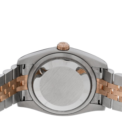 Rolex Stainless Steel 18K Everose Gold Diamond 36mm Oyster Perpetual Datejust Watch White 116231 4 of 5