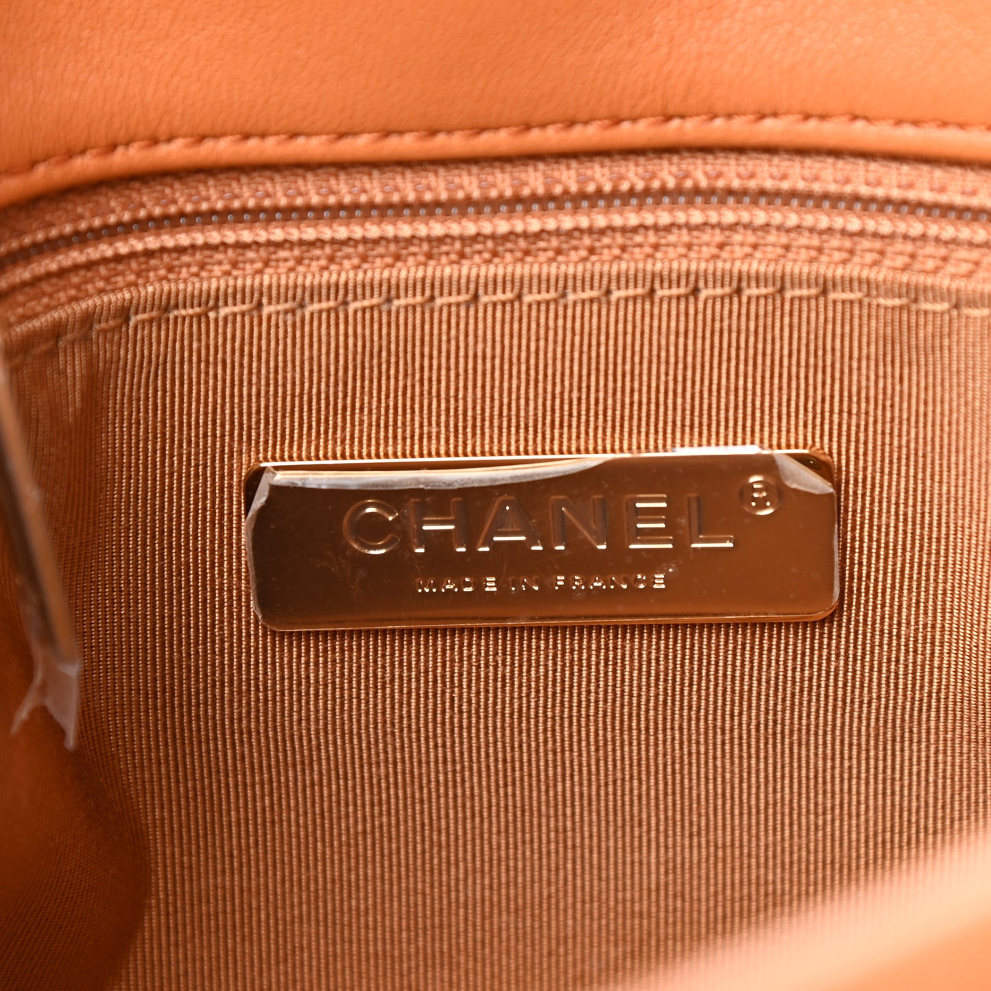 Lambskin Quilted Medium Chanel 19 Flap Light Brown