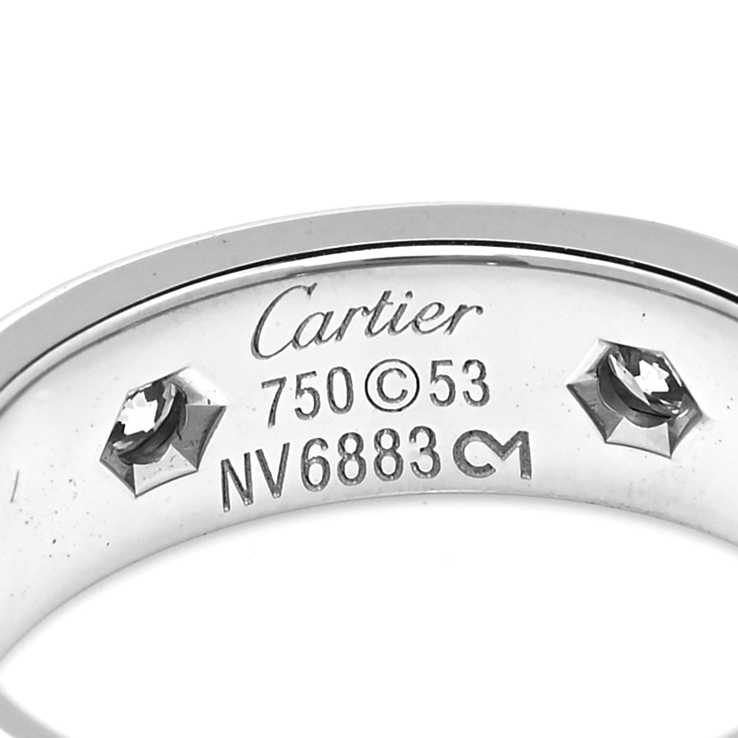 Cartier 18K White Gold 6 Diamond 5.5mm LOVE Ring 53 6.5 4 of 4