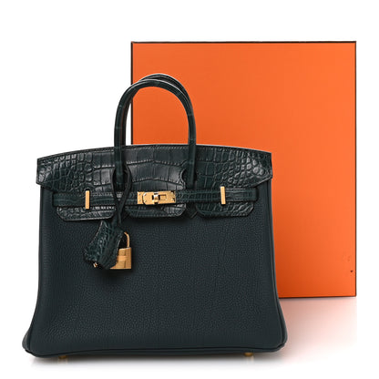 Hermes Togo Matte Alligator Birkin Touch 25 Vert Cypress 11 of 11