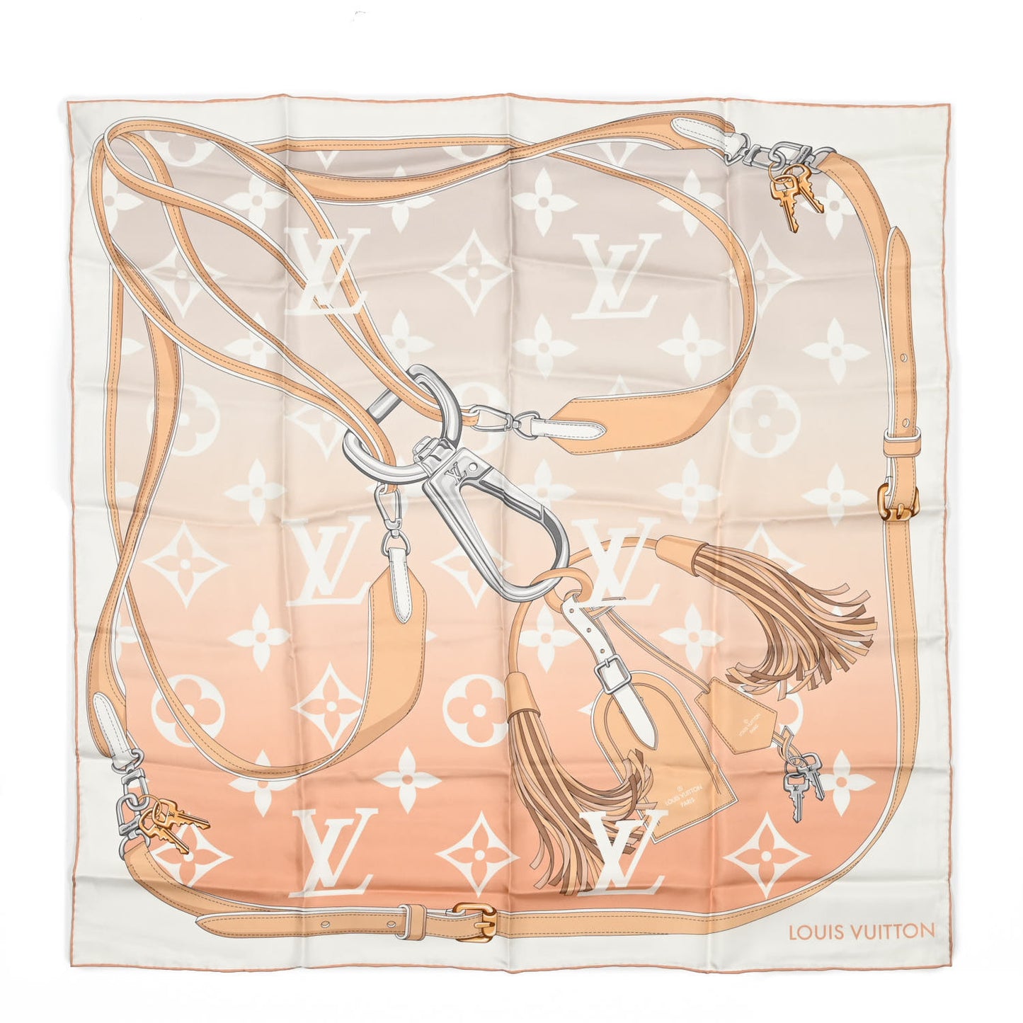 Silk Monogram Gradient By The Pool Square Scarf Brume