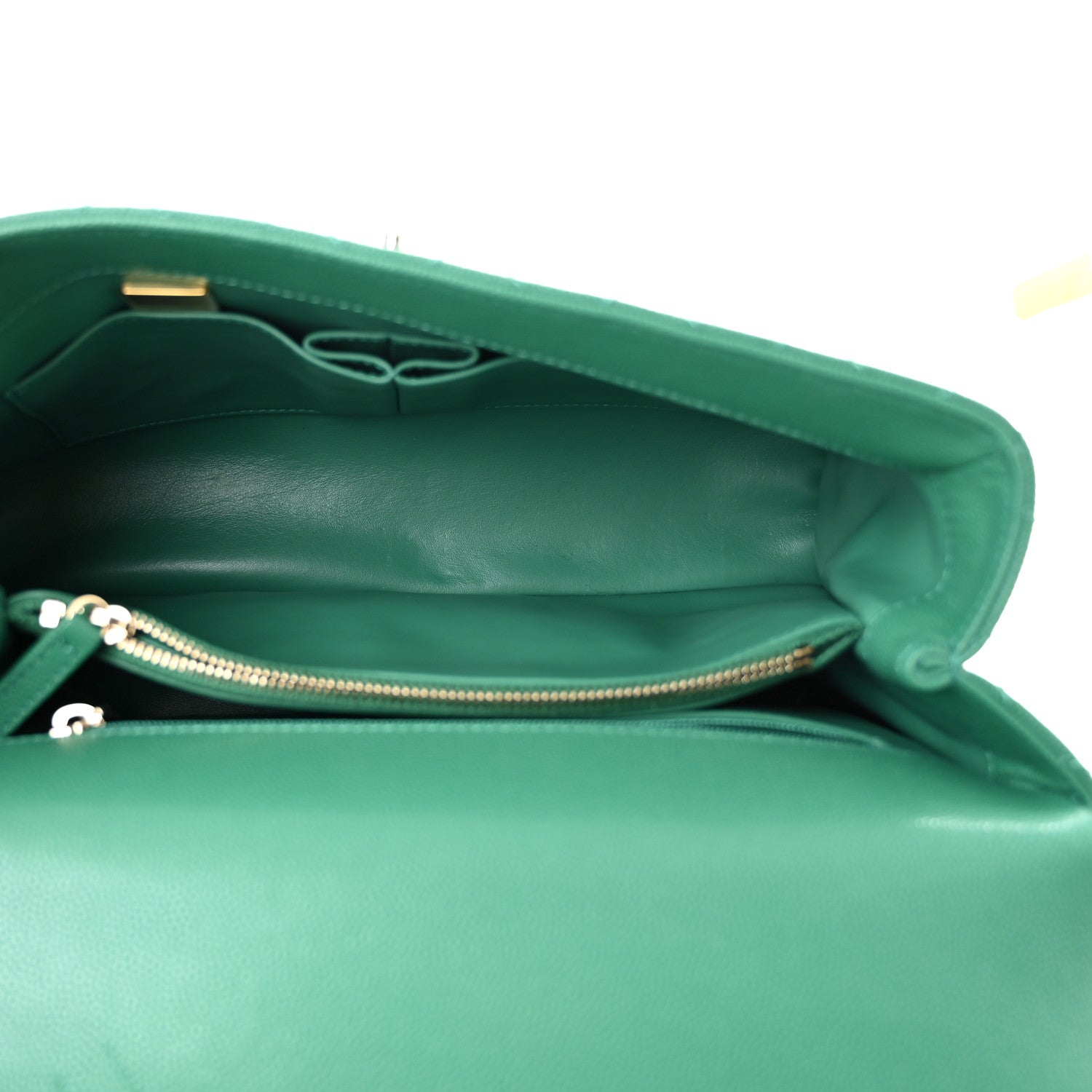 Chanel Caviar Quilted Small Coco Handle Flap Green 5 of 10
