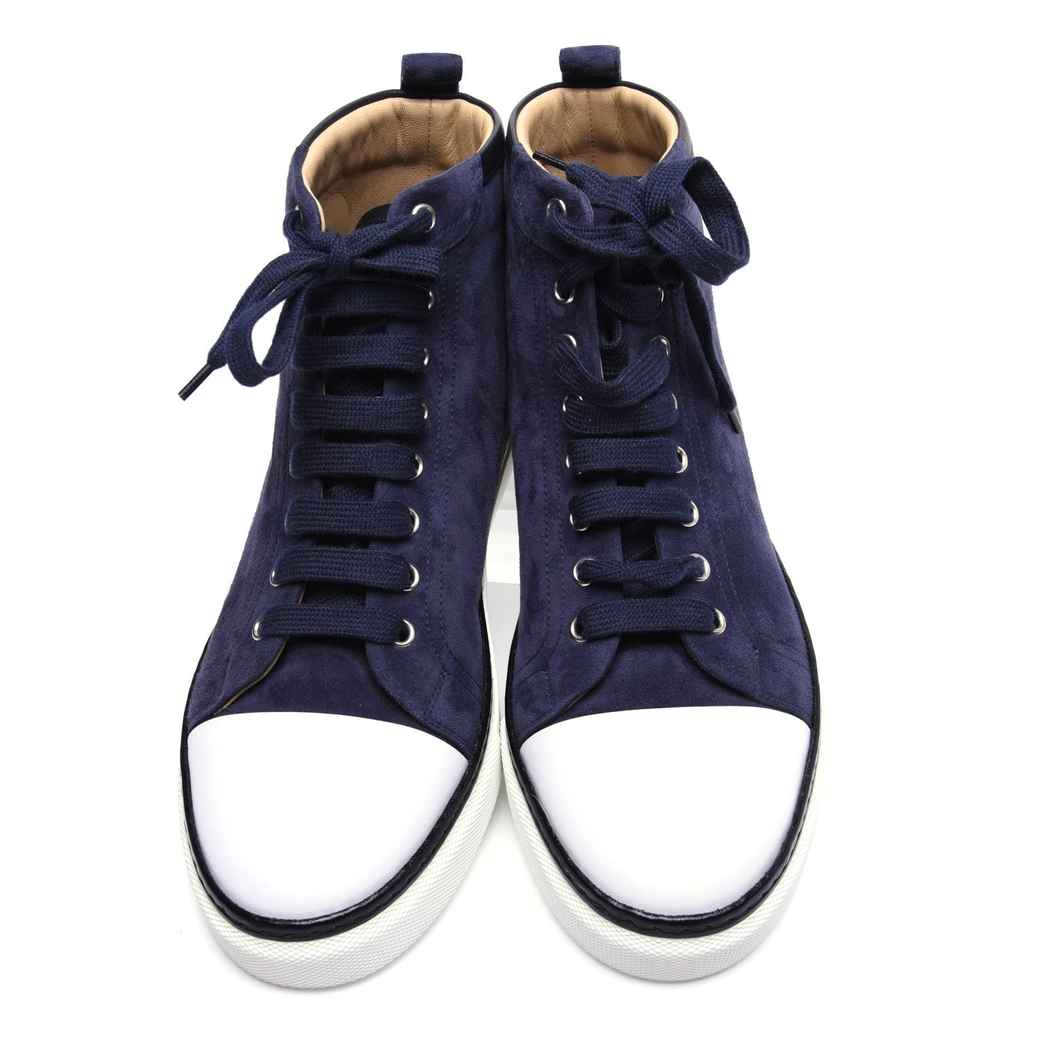 Hermes Suede Mens Jimmy High Top Sneakers 40.5 Navy Blue 8 of 13