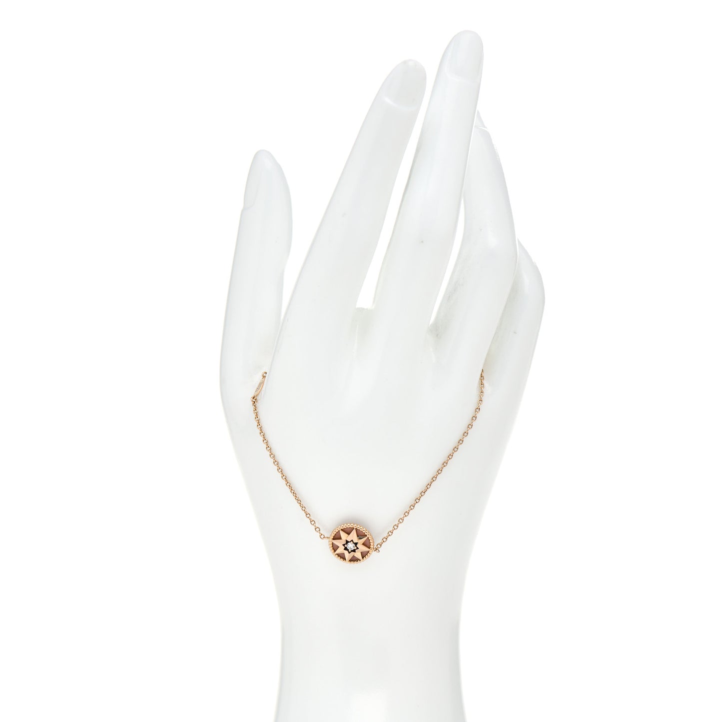 18K Rose Gold Diamond Pink Opal Rose Des Vents Bracelet