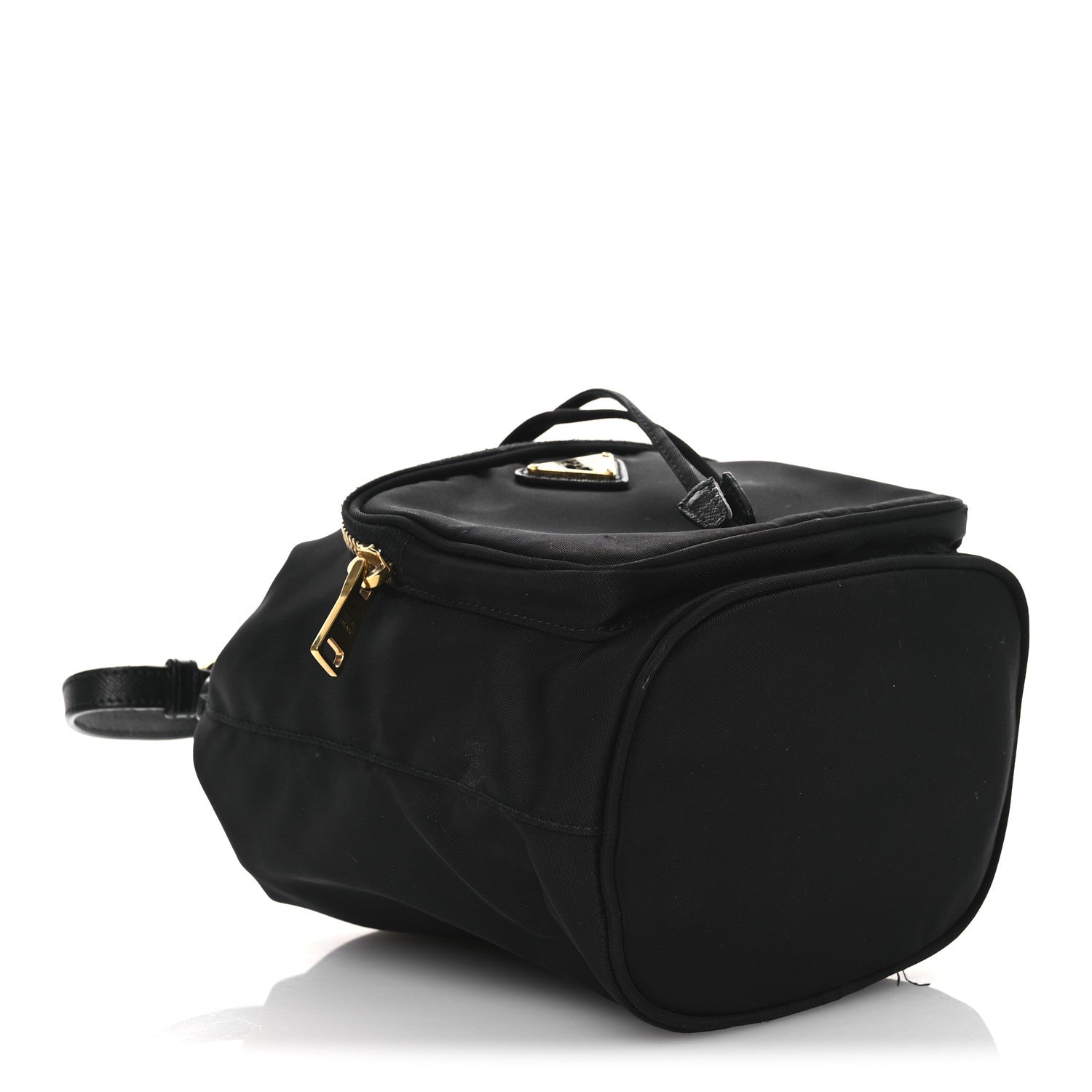 Prada Saffiano Tessuto Nylon Mini Bucket Crossbody Bag Black 4 of 14
