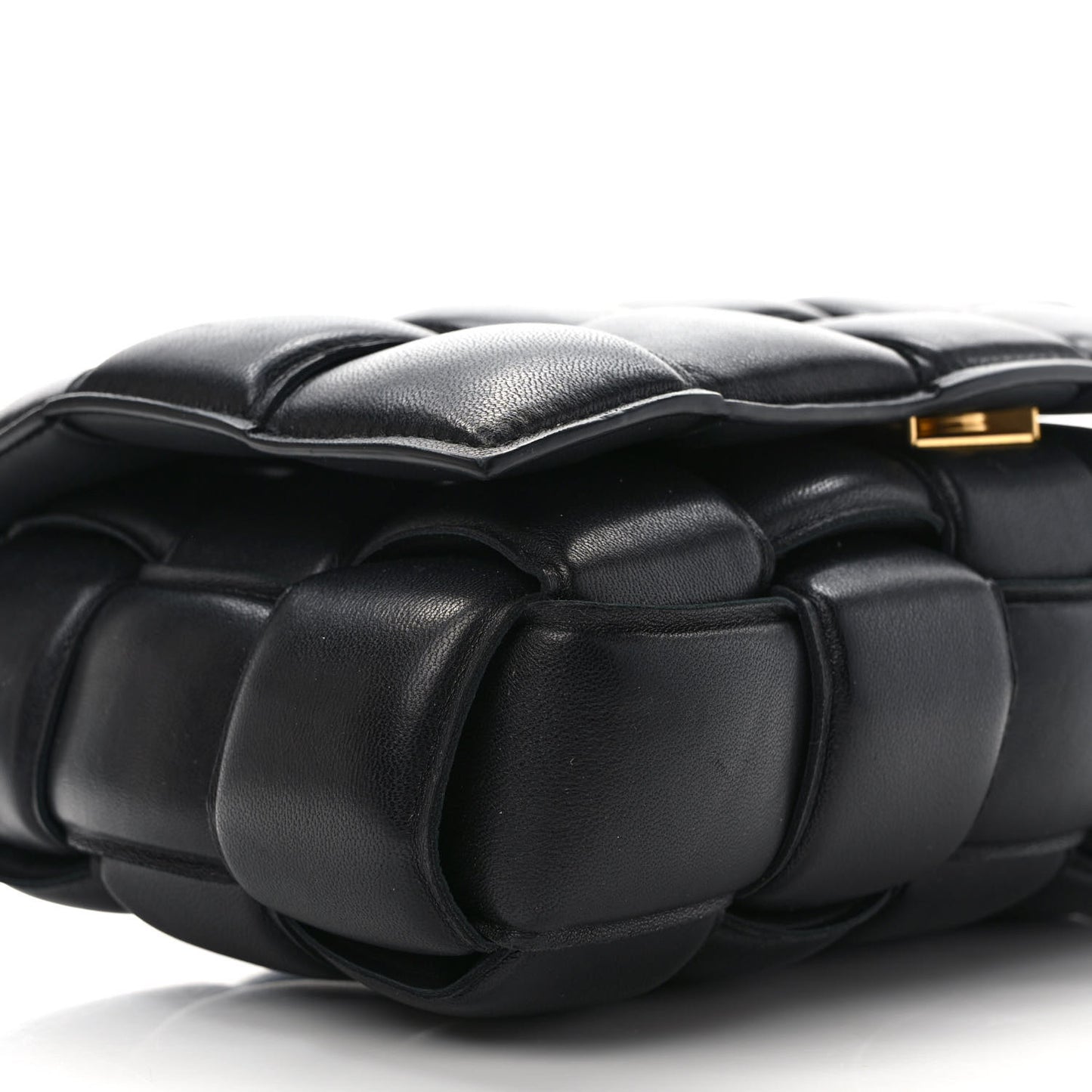 Nappa Maxi Intreccio Padded Cassette Crossbody Bag Black