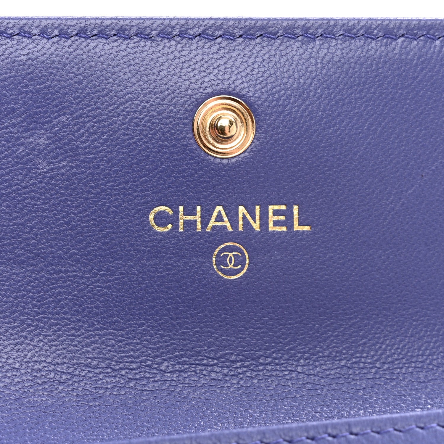 Chanel Goatskin Quilted Chanel 19 Small Flap Wallet Purple 6 of 8
