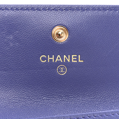 Chanel Goatskin Quilted Chanel 19 Small Flap Wallet Purple 6 of 8