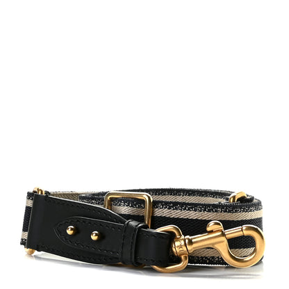 Christian Dior Canvas Embroidered Shoulder Strap Black 1 of 8