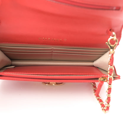 Chanel Lambskin Quilted Golden Class Wallet on Chain WOC Red 5 of 11
