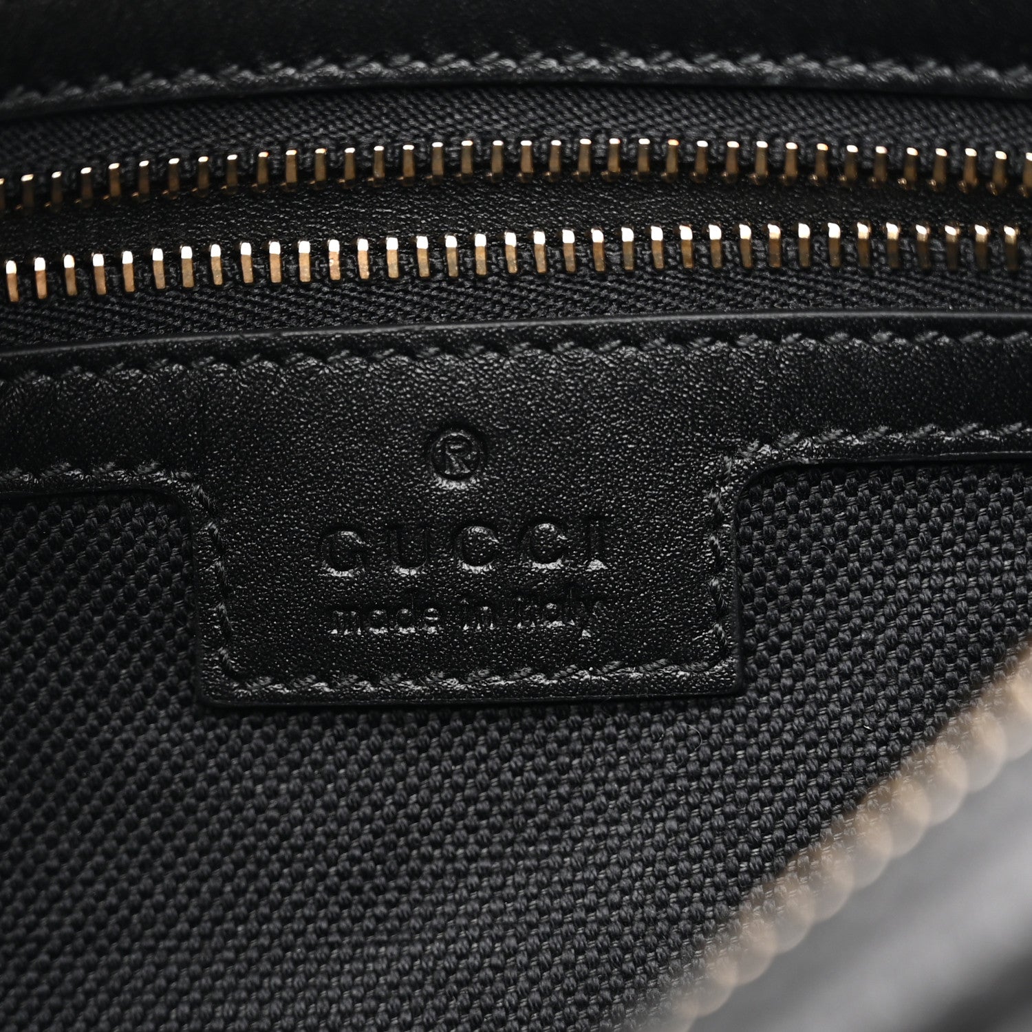 Gucci GG Grainy Calfskin Emblem Small Half Moon Shoulder Black 6 of 11