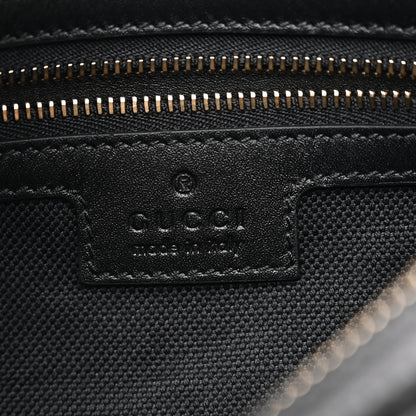 Gucci GG Grainy Calfskin Emblem Small Half Moon Shoulder Black 6 of 11